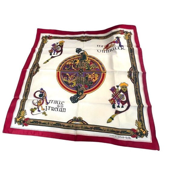 Celtic Scarf Inspired By the Book of Kells Multi-Colored Irish Gaelic Womens 27” - Picture 1 of 10